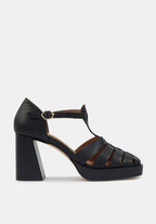 Sandales À Talons Carrie - Cuir Façon Lézard Noir