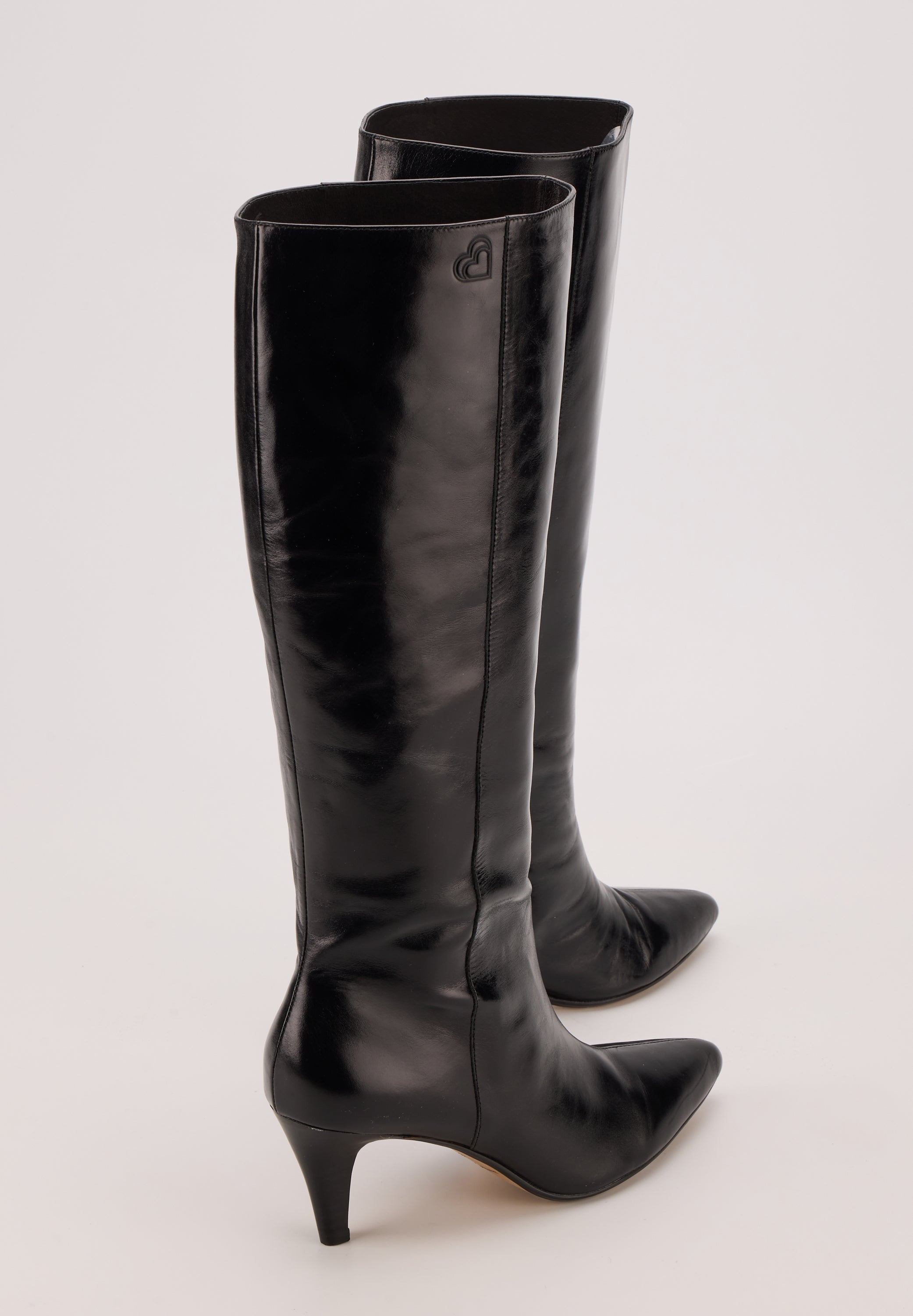 Bottes À Talons - Cuir Noir - Adriana