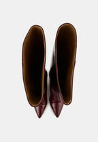 Bottes À Talons - Cuir Bordeaux - Adriana