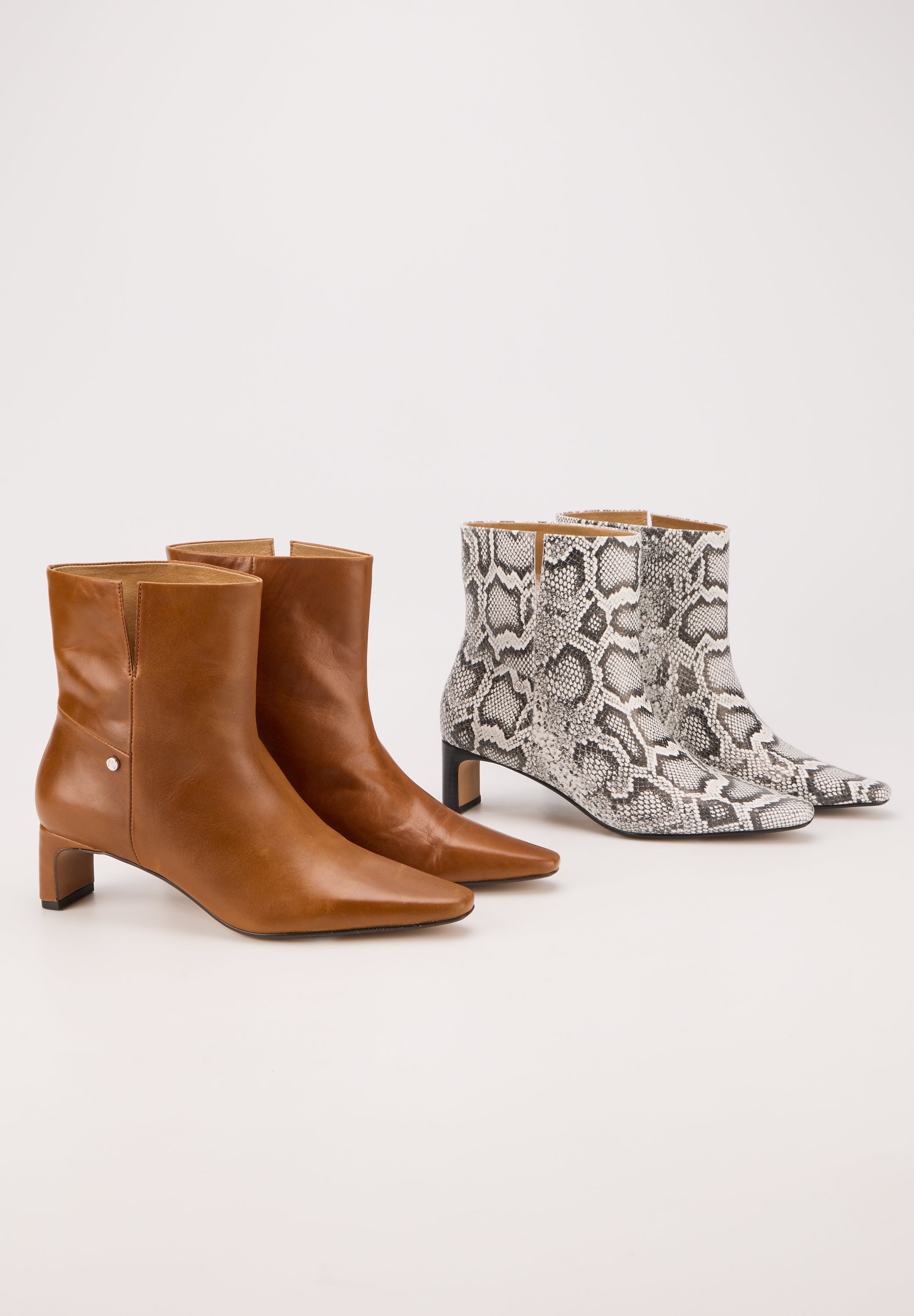 Bottines À Talons - Cuir Cognac - Alice