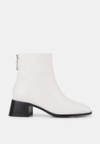 Bottines À Talons - Cuir Lisse Blanc - Coralie