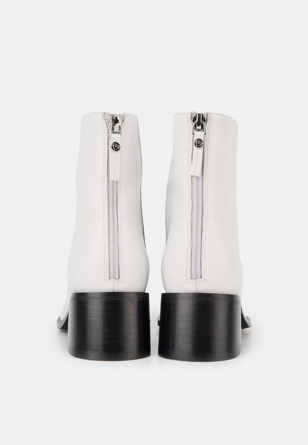Bottines À Talons - Cuir Lisse Blanc - Coralie