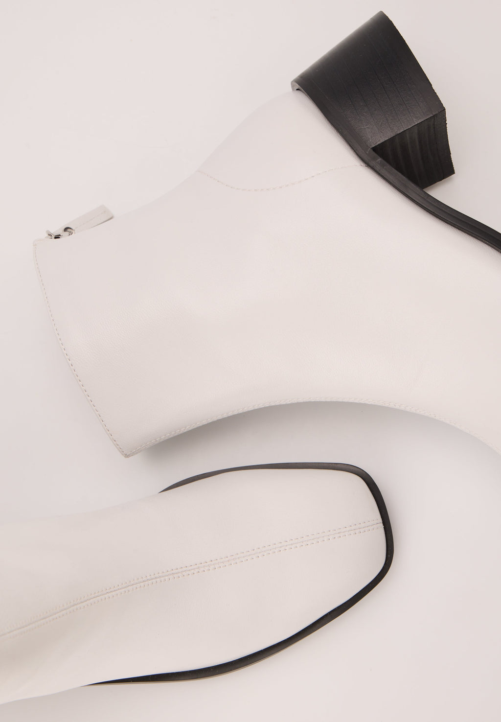 Bottines À Talons - Cuir Lisse Blanc - Coralie