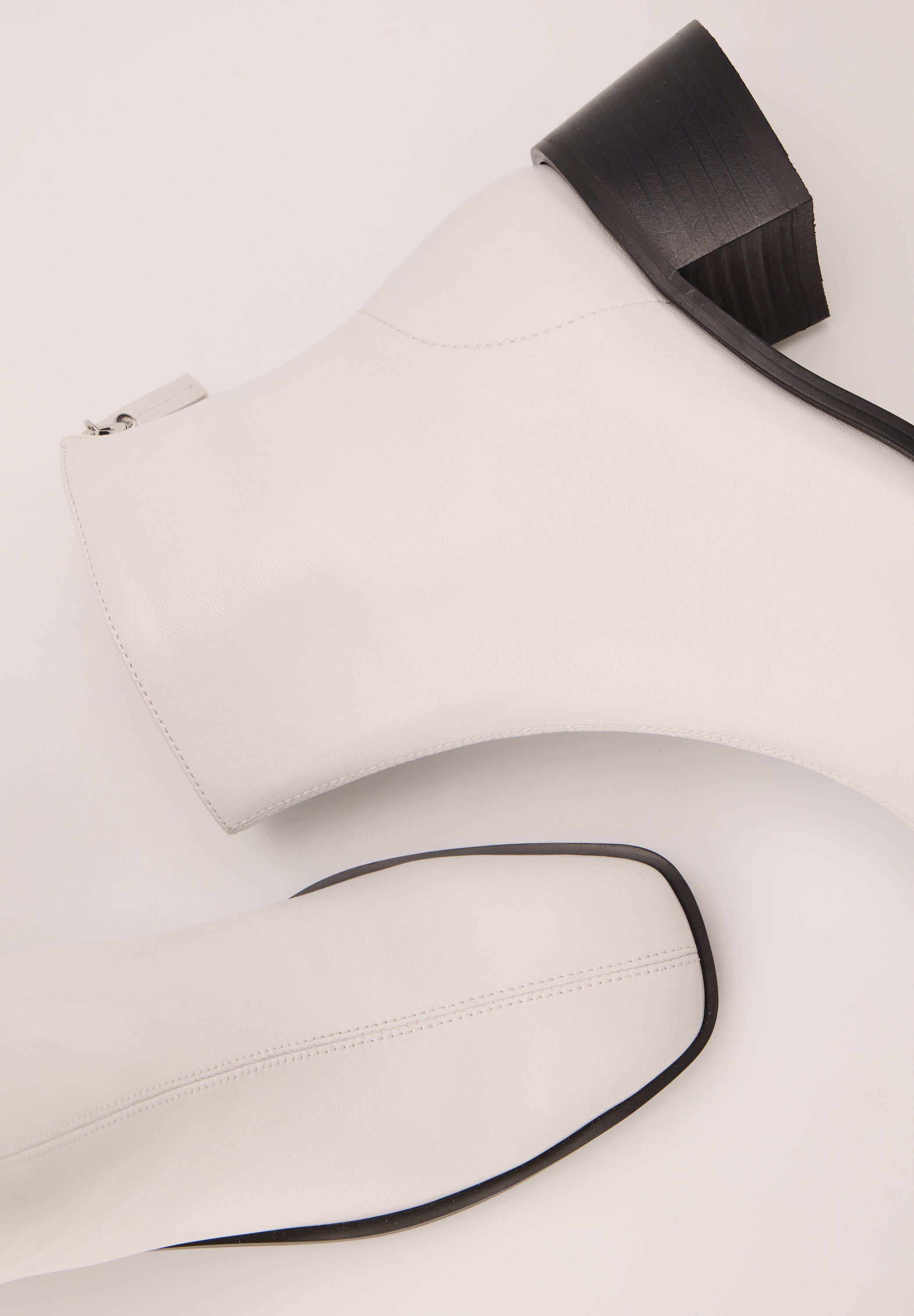 Bottines À Talons - Cuir Lisse Blanc - Coralie