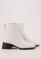 Bottines À Talons - Cuir Lisse Blanc - Coralie