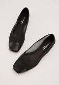 Ballerines - Resille Et Cuir Noir - Elisa