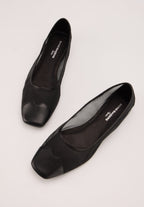 Ballerines - Resille Et Cuir Noir - Elisa