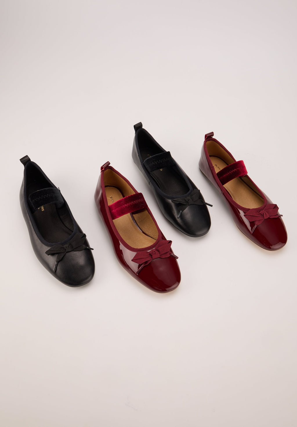Ballerines À Brides - Cuir Rouge - Félicie