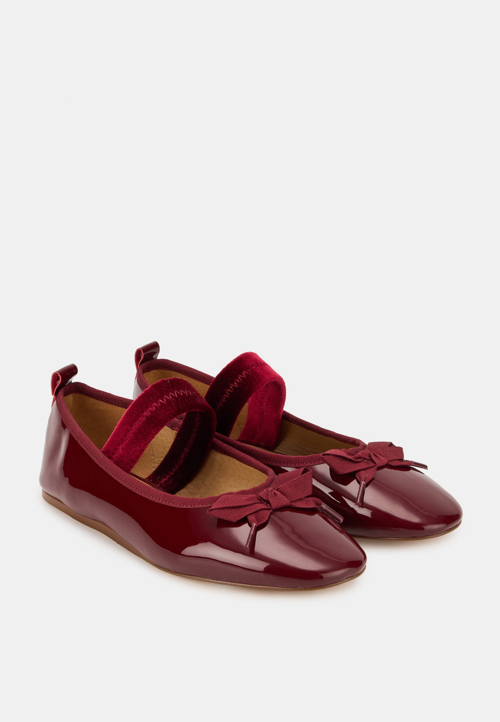 Ballerines À Brides - Cuir Rouge - Félicie