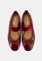 Ballerines À Brides - Cuir Rouge - Félicie