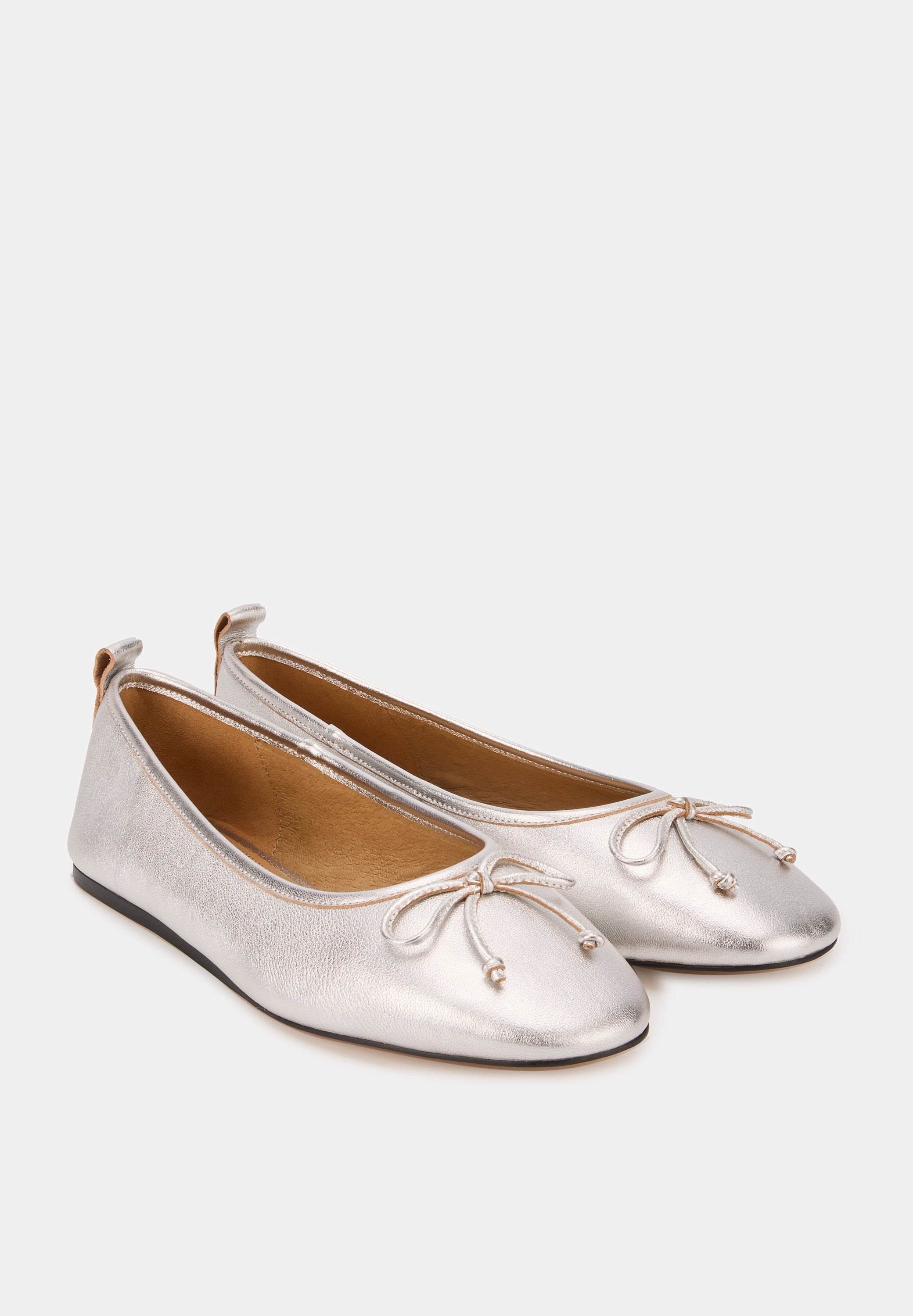 Ballerines - Cuir Métallisé Silver - Félice