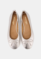 Ballerines - Cuir Métallisé Silver - Félice