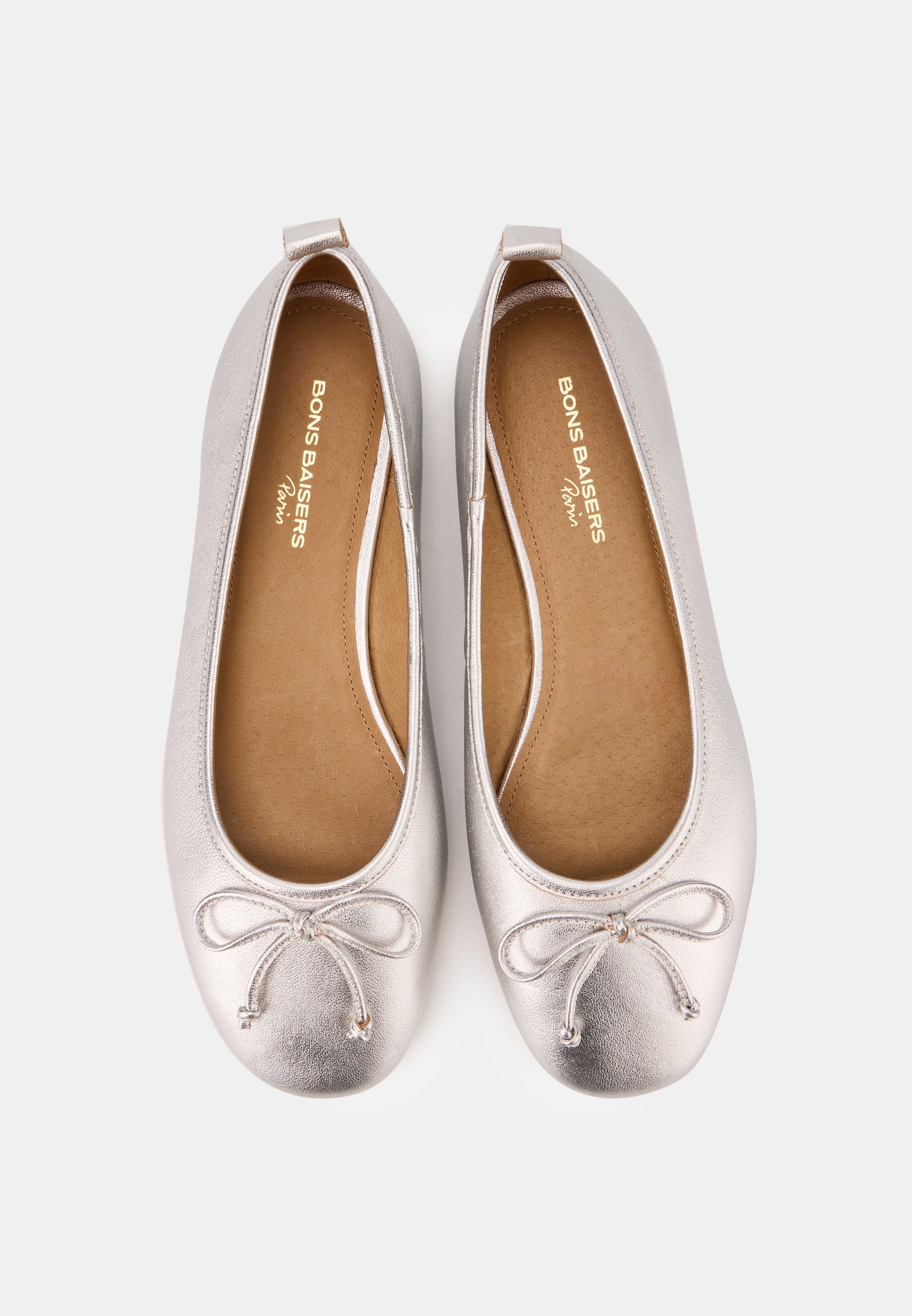 Ballerines - Cuir Métallisé Silver - Félice