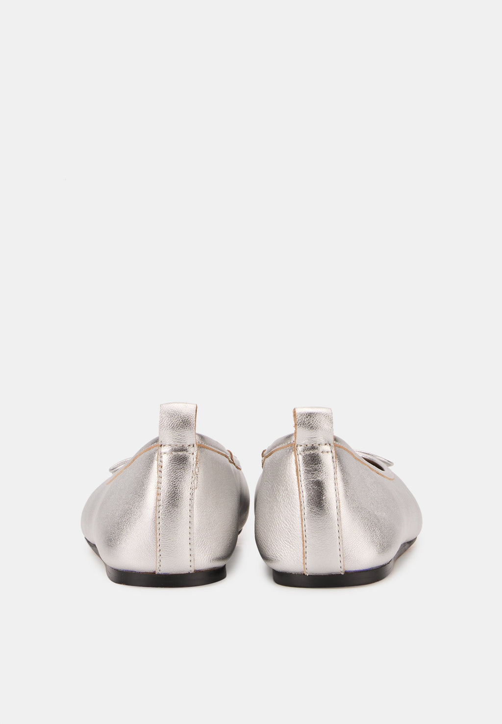 Ballerines - Cuir Métallisé Silver - Félice