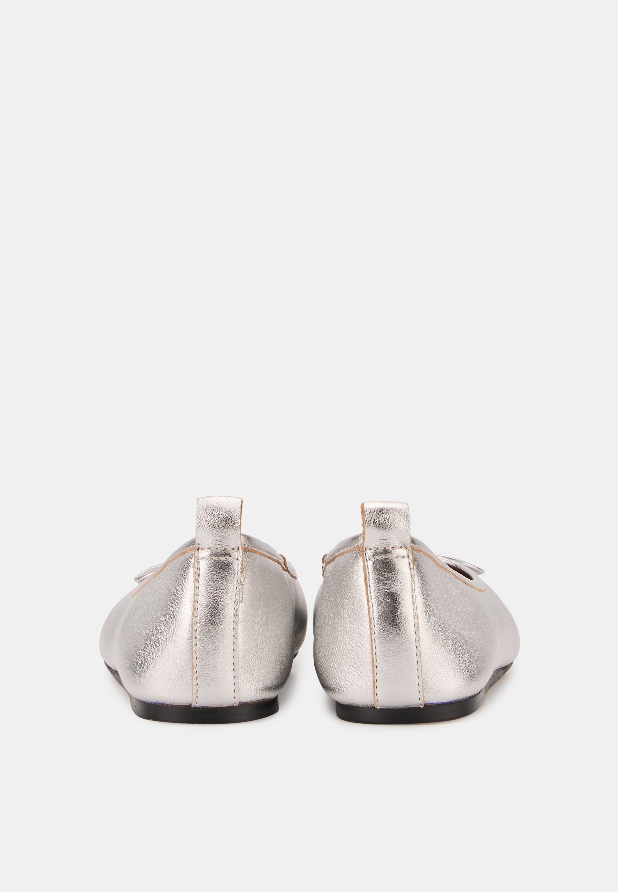 Ballerines - Cuir Métallisé Silver - Félice