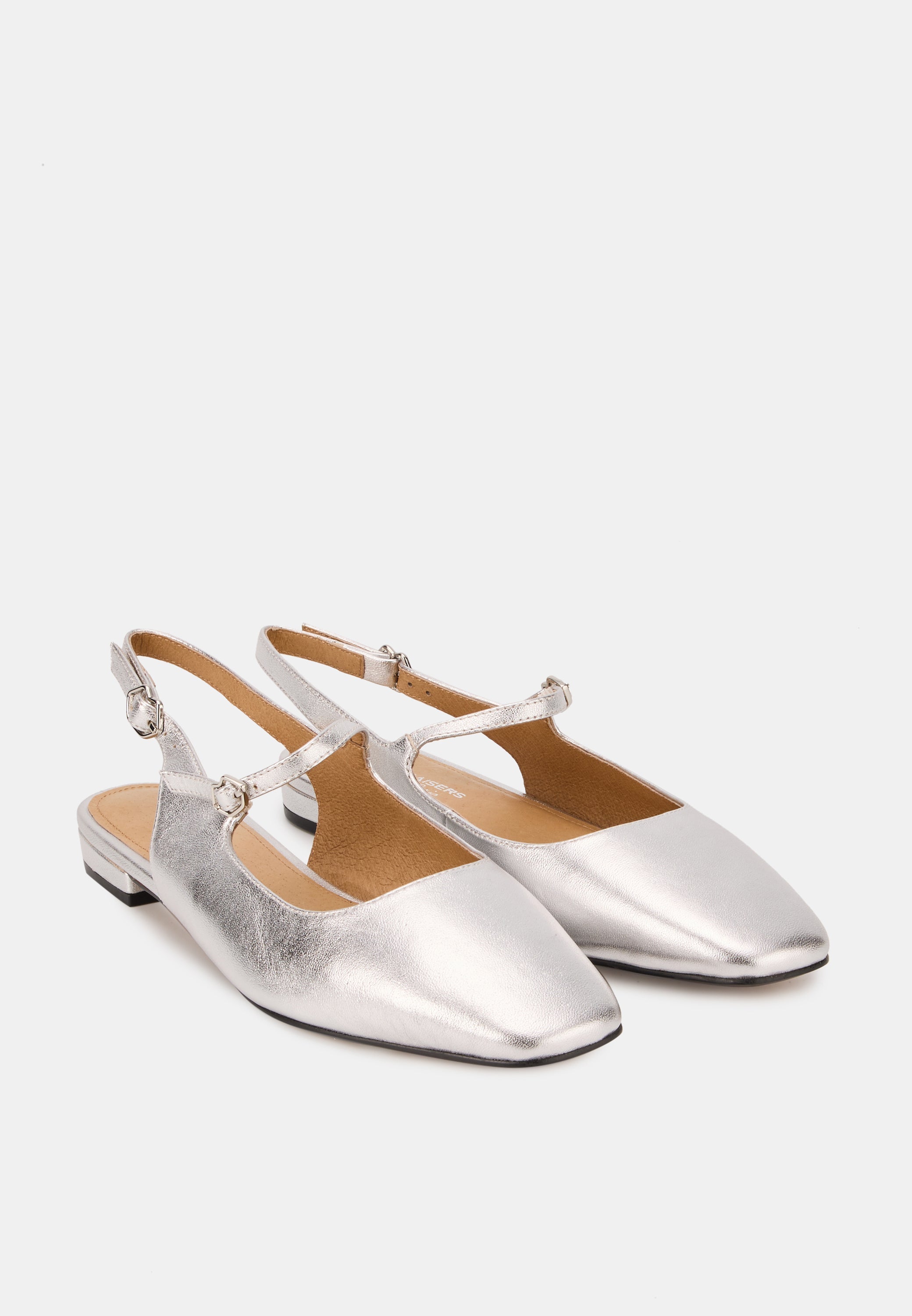 Slingbacks - Cuir Métallisé Silver - Héloïse