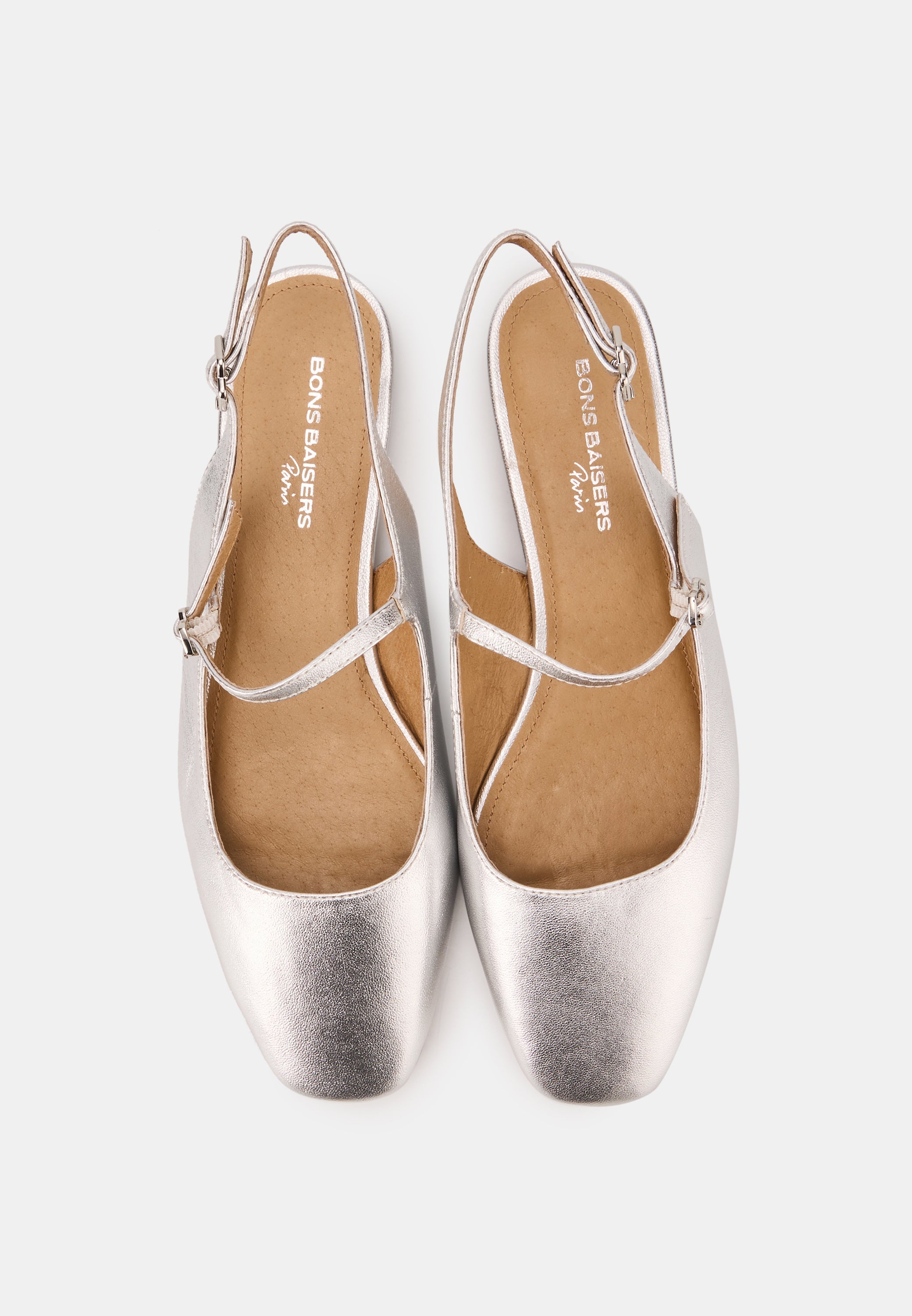 Slingbacks - Cuir Métallisé Silver - Héloïse