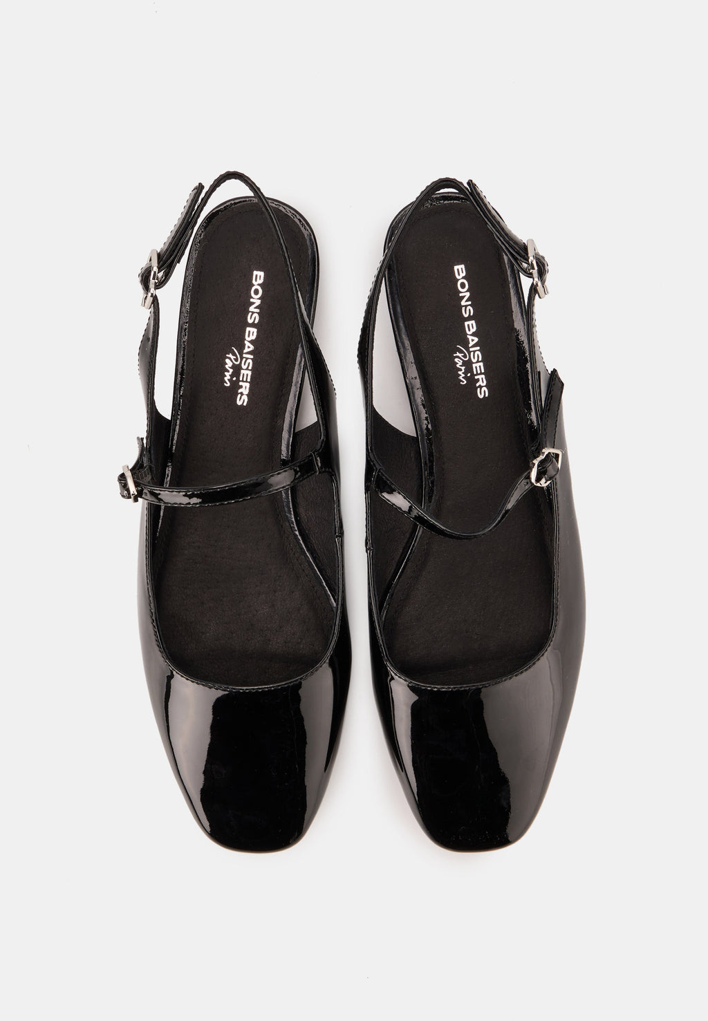 Slingbacks - Cuir Brillant Noir - Héloïse