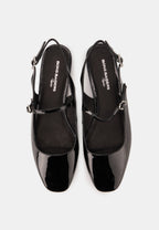 Slingbacks - Cuir Brillant Noir - Héloïse