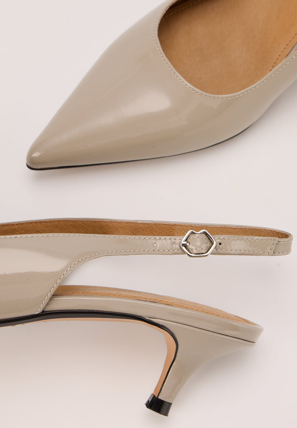 Escarpins Ouverts - Cuir Brillant Gris - Janet