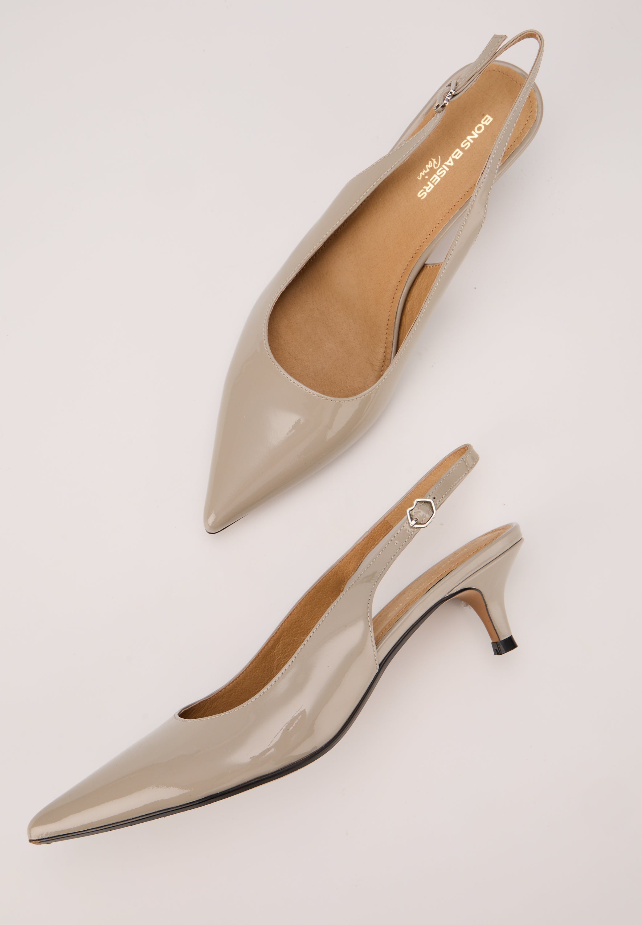Escarpins Ouverts - Cuir Brillant Gris - Janet