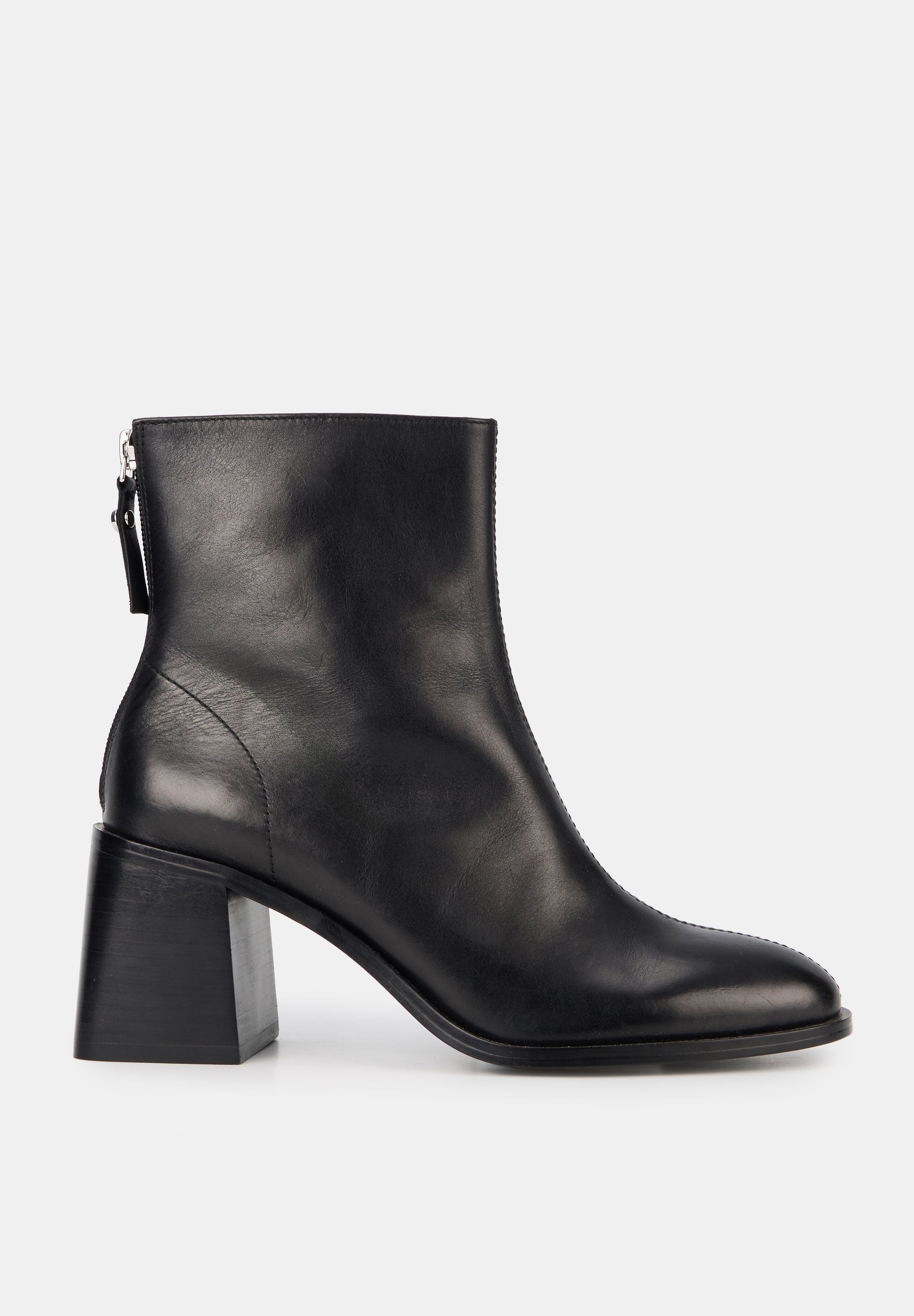 Bottines À Talons - Cuir Lisse Noir - Lennie