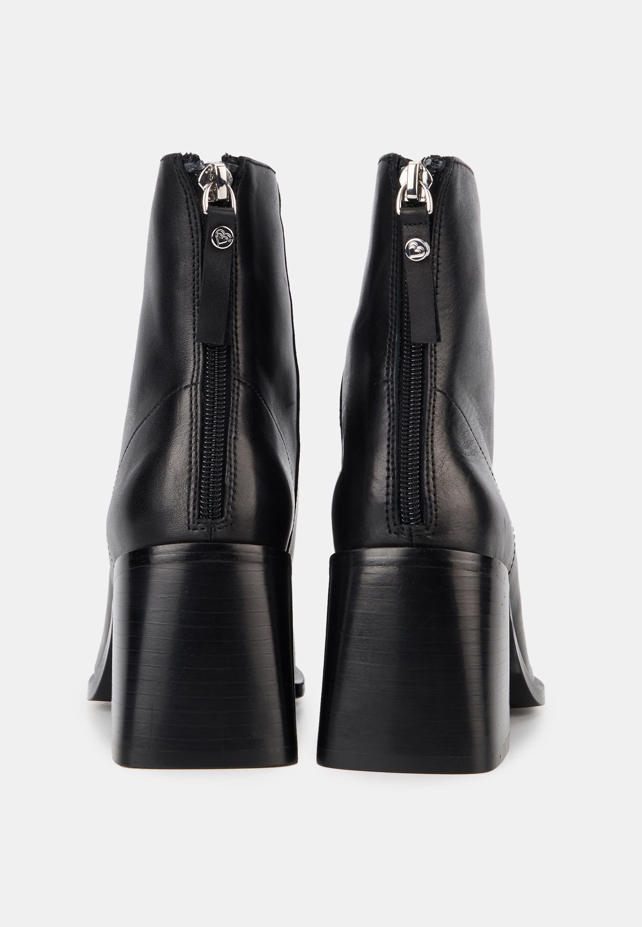 Bottines À Talons - Cuir Lisse Noir - Lennie