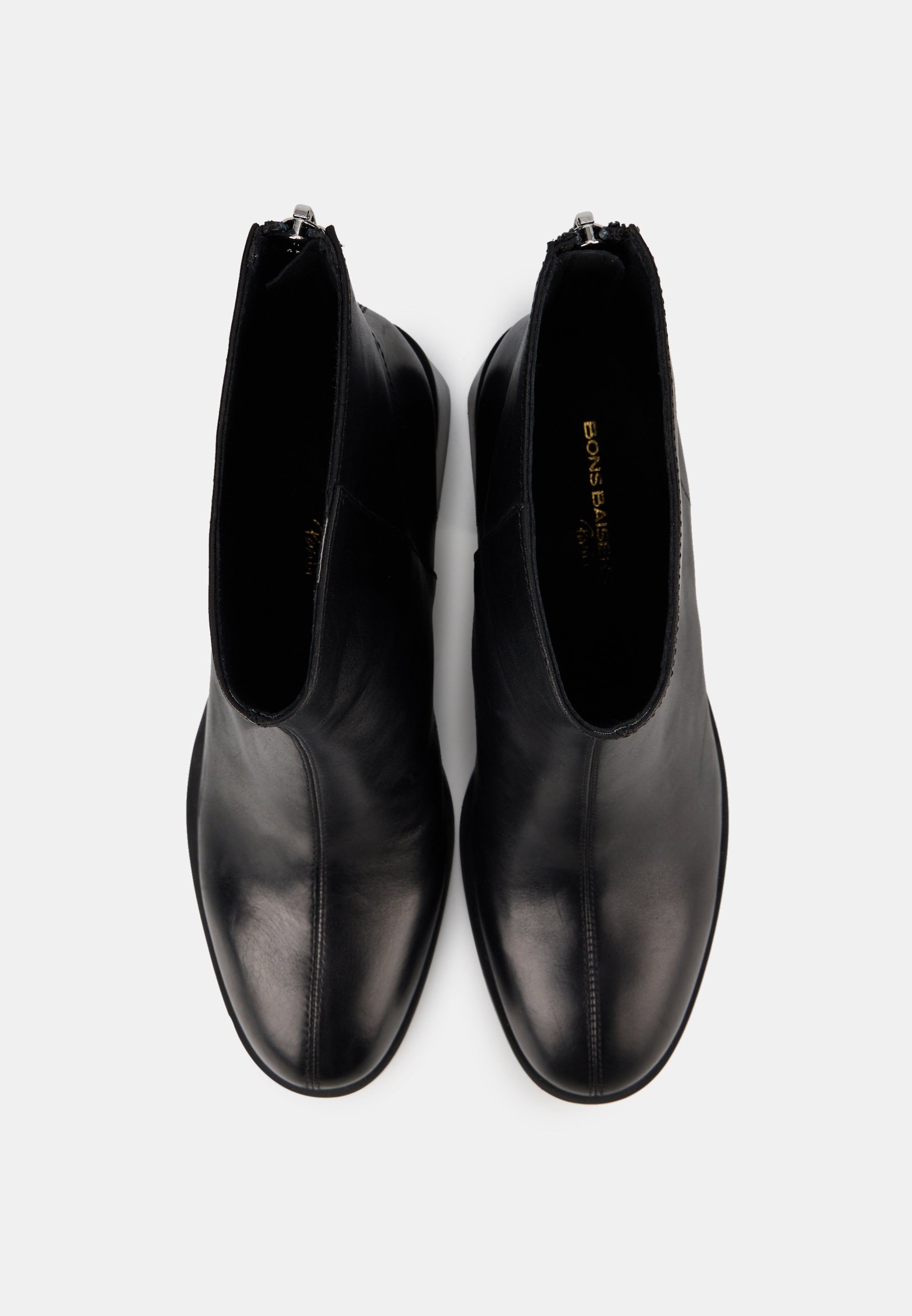 Bottines À Talons - Cuir Lisse Noir - Lennie