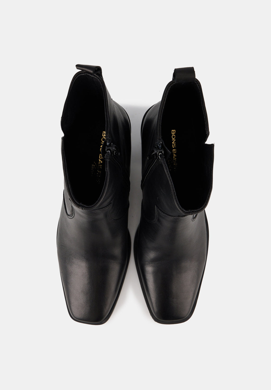 Bottines Western - Cuir Brillant Noir - Nour