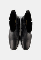 Bottines Western - Cuir Brillant Noir - Nour