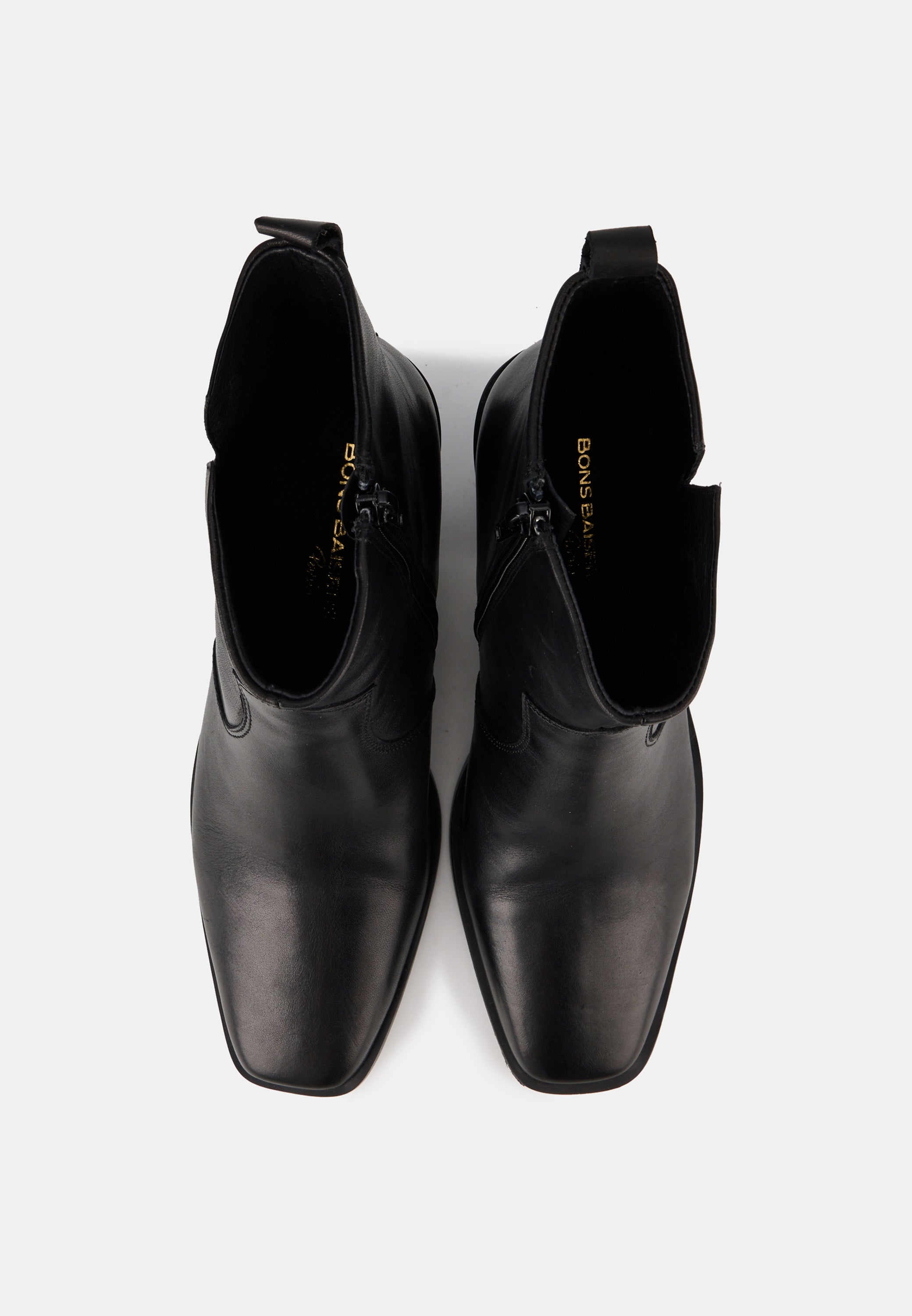 Bottines Western - Cuir Brillant Noir - Nour