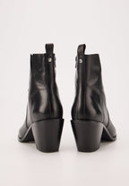 Bottines Western - Cuir Brillant Noir - Nour