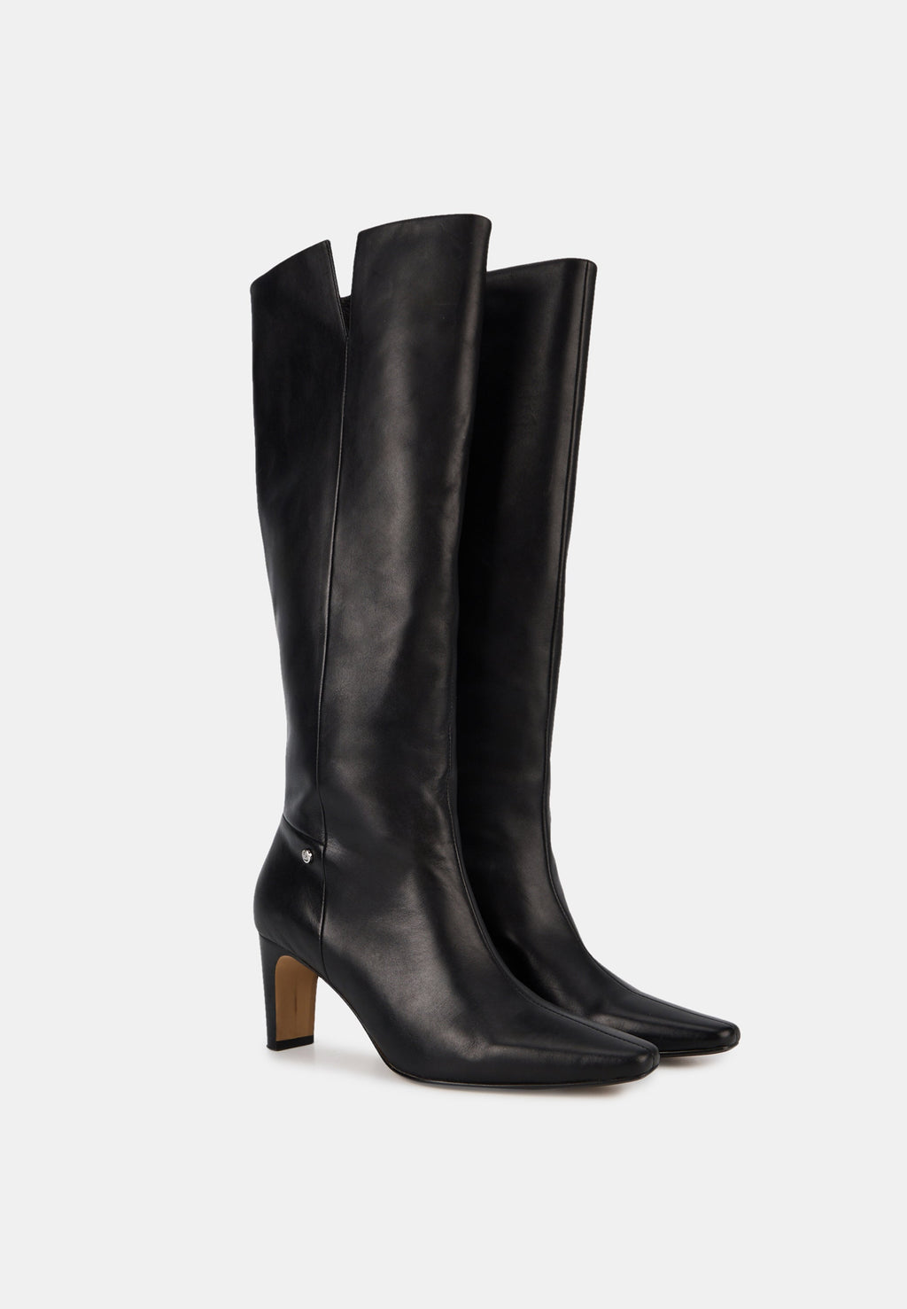 Bottes À Talons - Cuir Lisse Noir - Paola