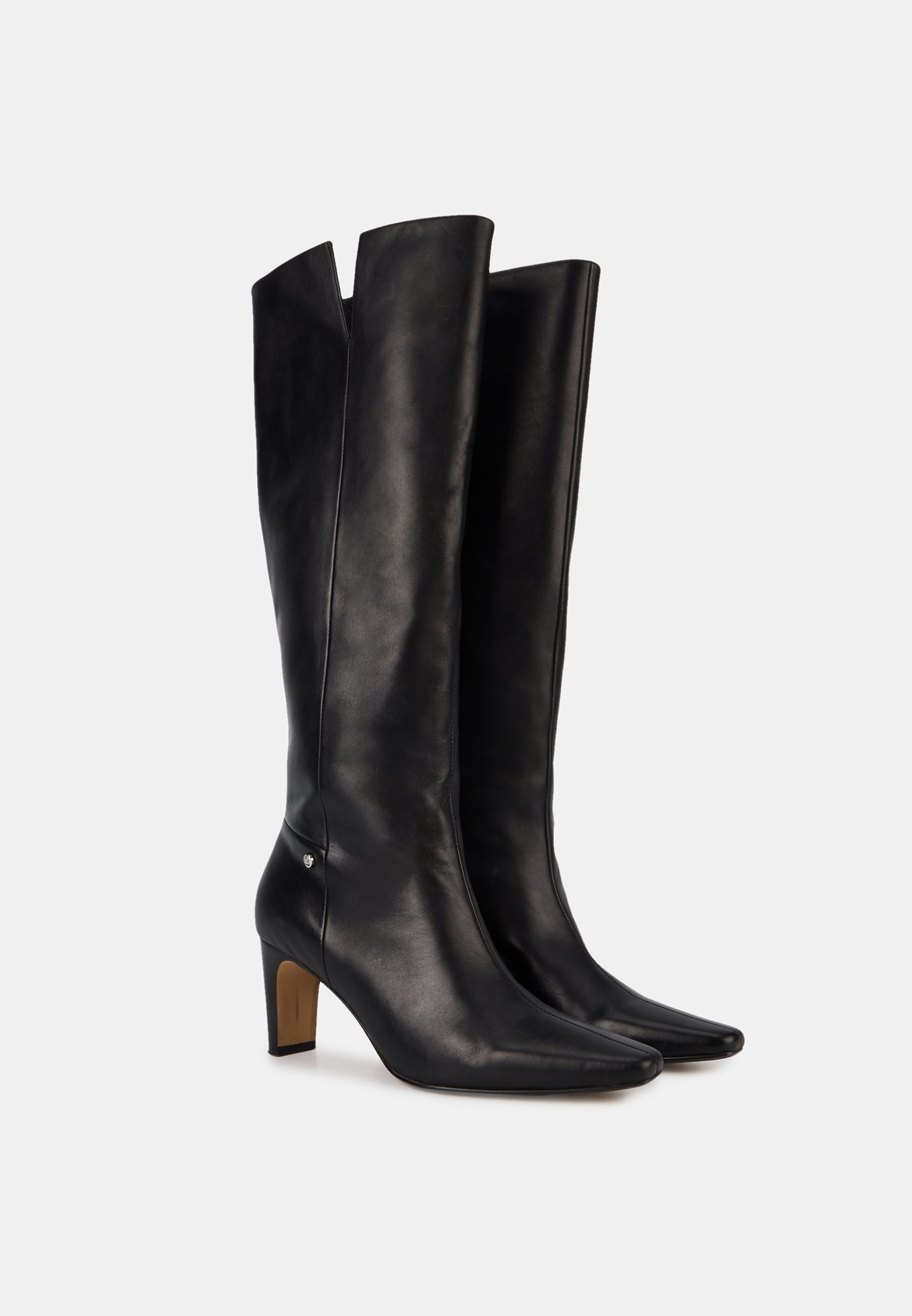 Bottes À Talons - Cuir Lisse Noir - Paola