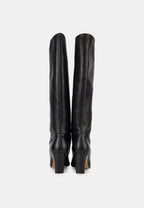 Bottes À Talons - Cuir Lisse Noir - Paola