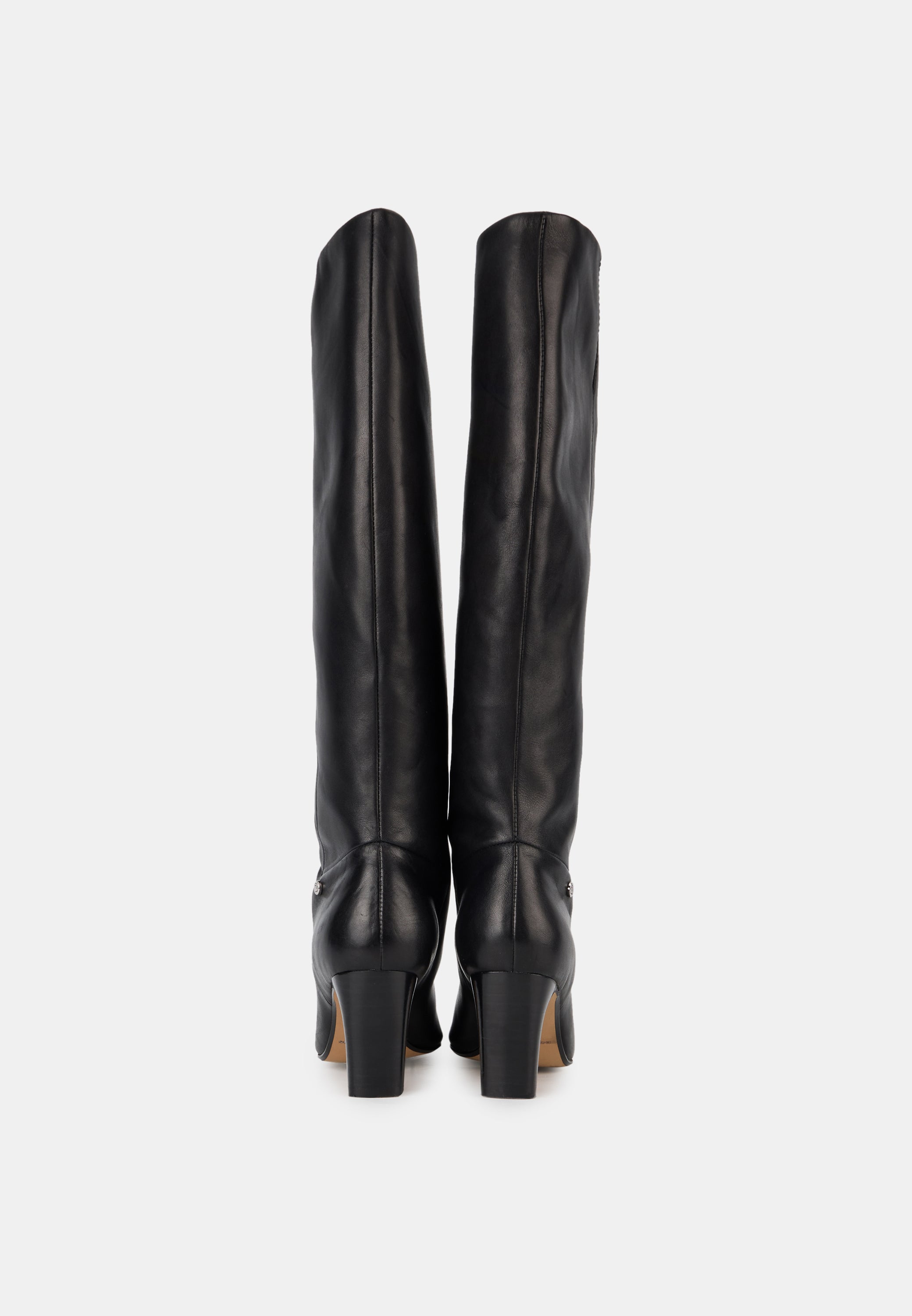 Bottes À Talons - Cuir Lisse Noir - Paola