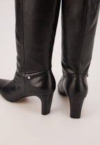 Bottes À Talons - Cuir Lisse Noir - Paola