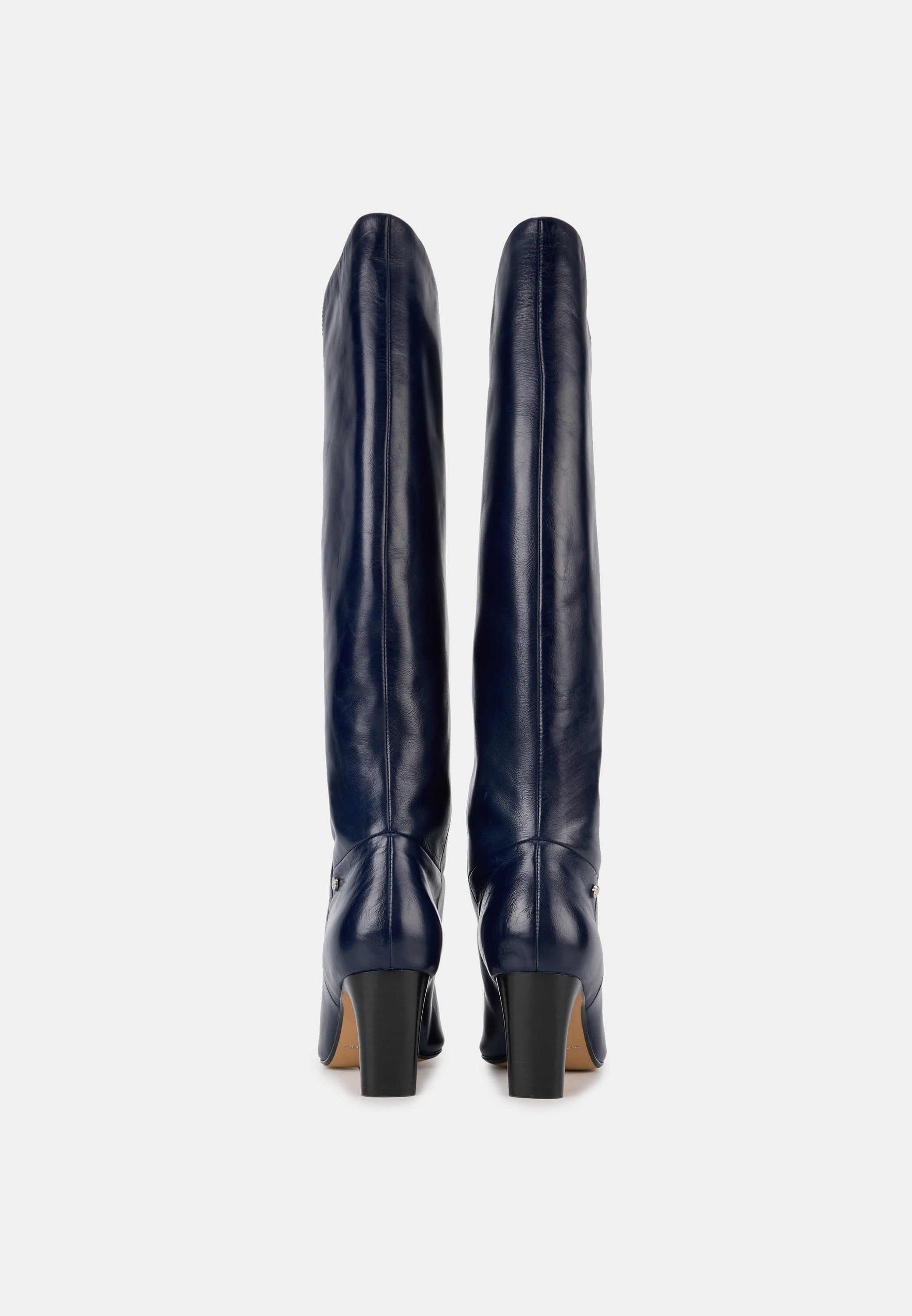 Bottes À Talons - Cuir Brillant Navy - Paola