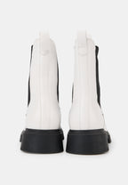 Bottes Crantées- Cuir Lisse Blanc - Patti
