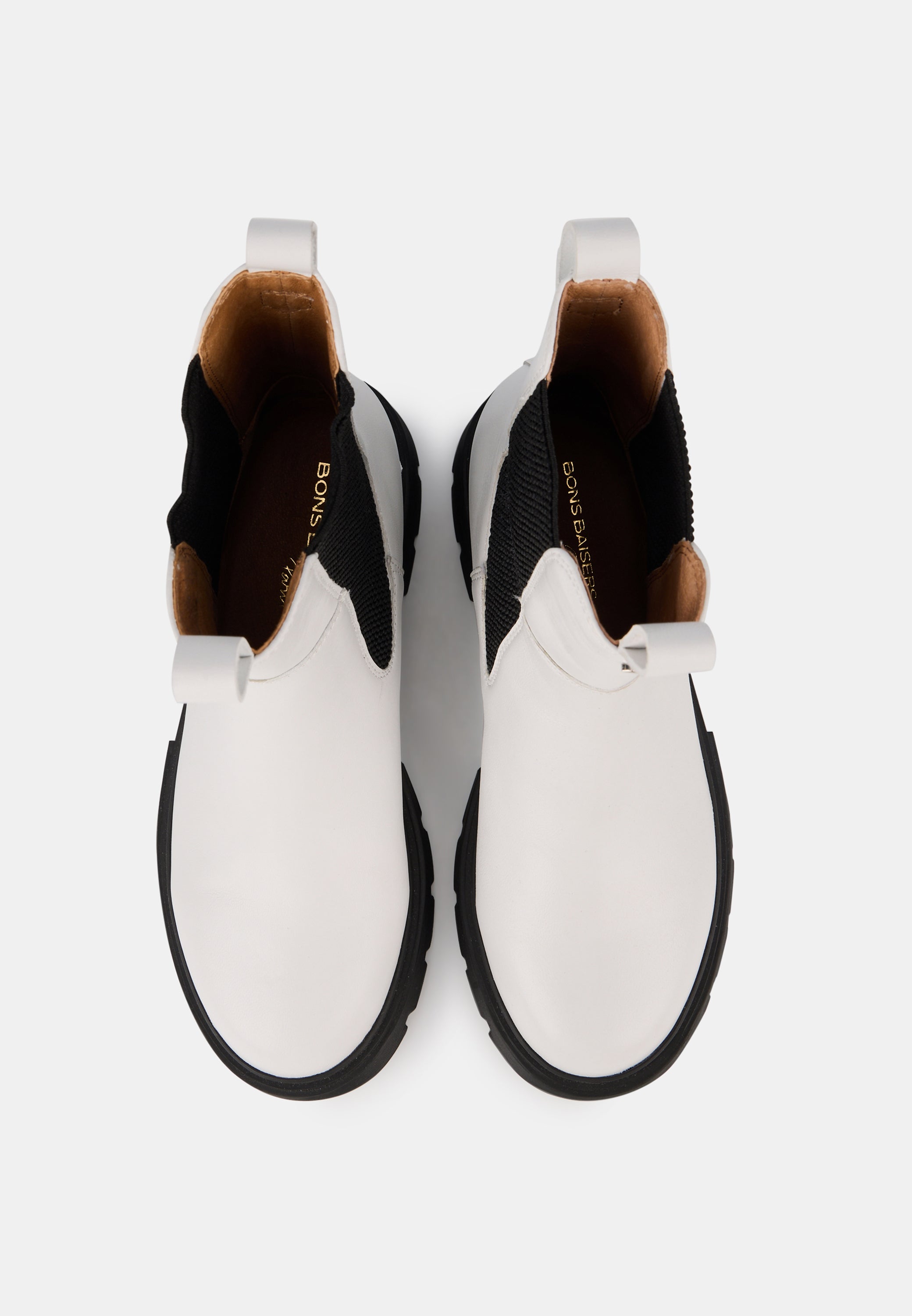 Bottes Crantées- Cuir Lisse Blanc - Patti