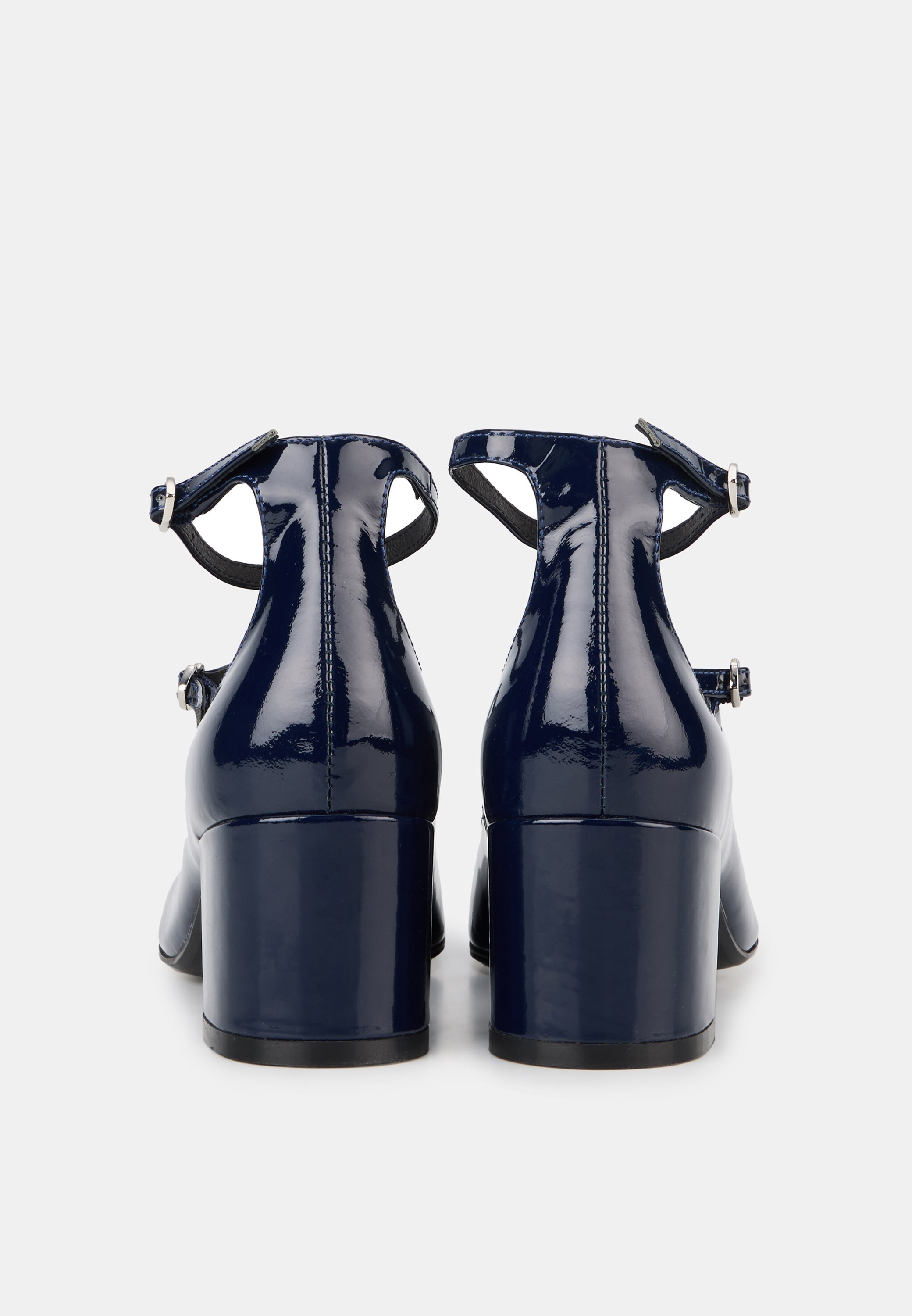 Babies À Talons - Cuir Bleu Navy - Sofia