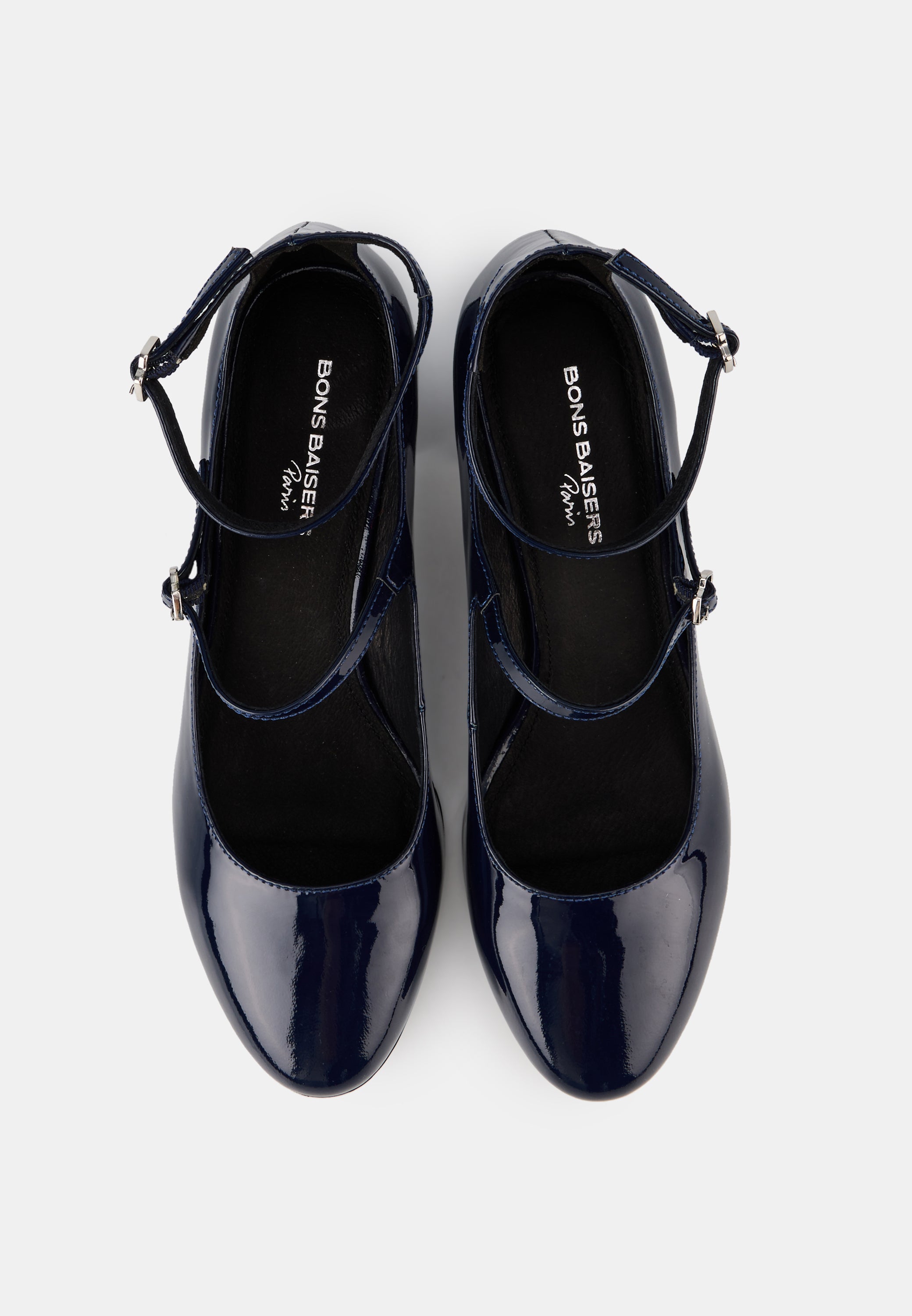 Babies À Talons - Cuir Bleu Navy - Sofia