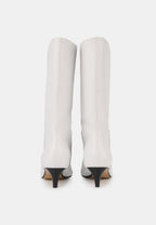 Bottines À Talons - Cuir Lisse Blanc - Yolanda