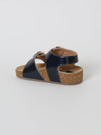 Sandale Double Boucle - Bleu Fonce Uni - Bébé