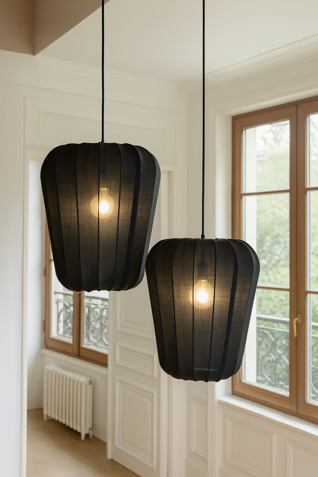 Alba - Suspension - Fil De Coton/Métal - Noir