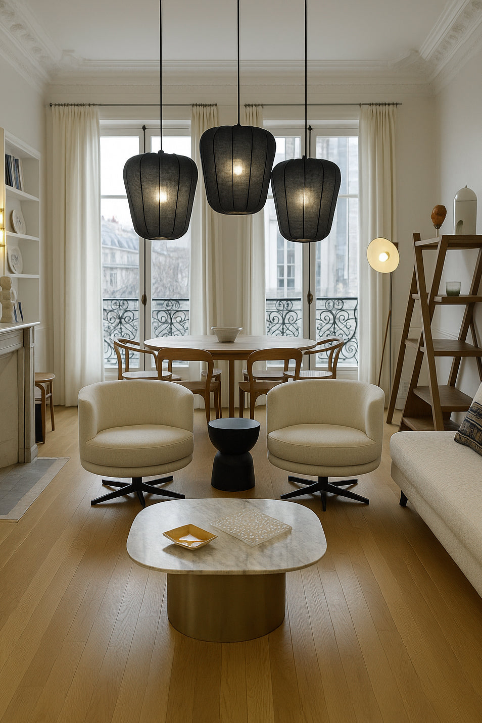Alba - Suspension - Fil De Coton/Métal - Noir