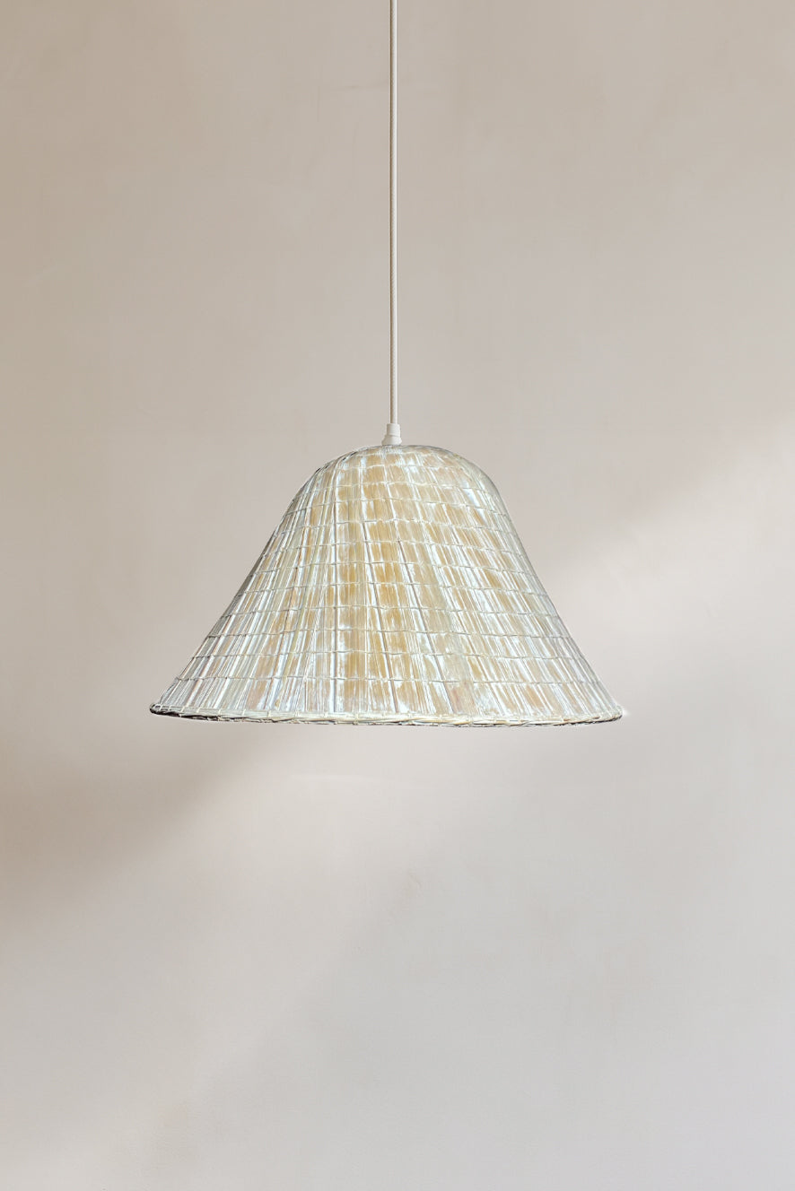 Petite Suspension Maa - Feuilles De Palmier - Blanche