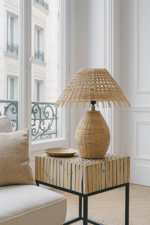 Joyce - Lampe À Poser - Rotin - Naturel