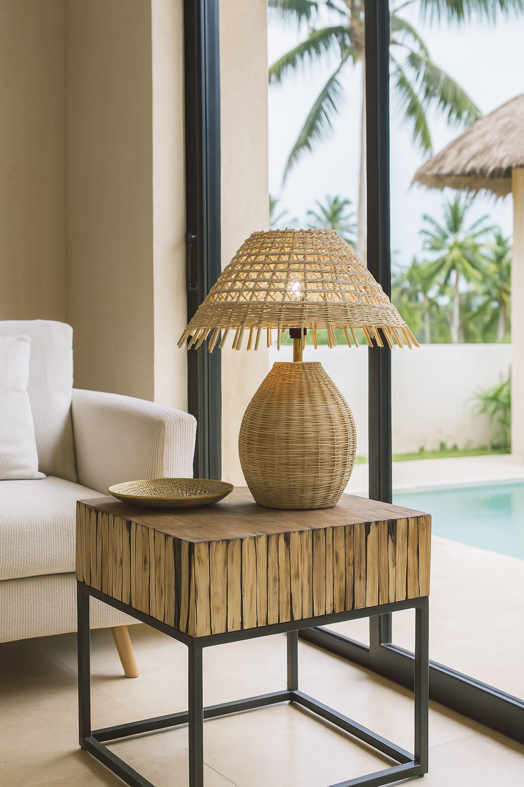 Joyce - Lampe À Poser - Rotin - Naturel
