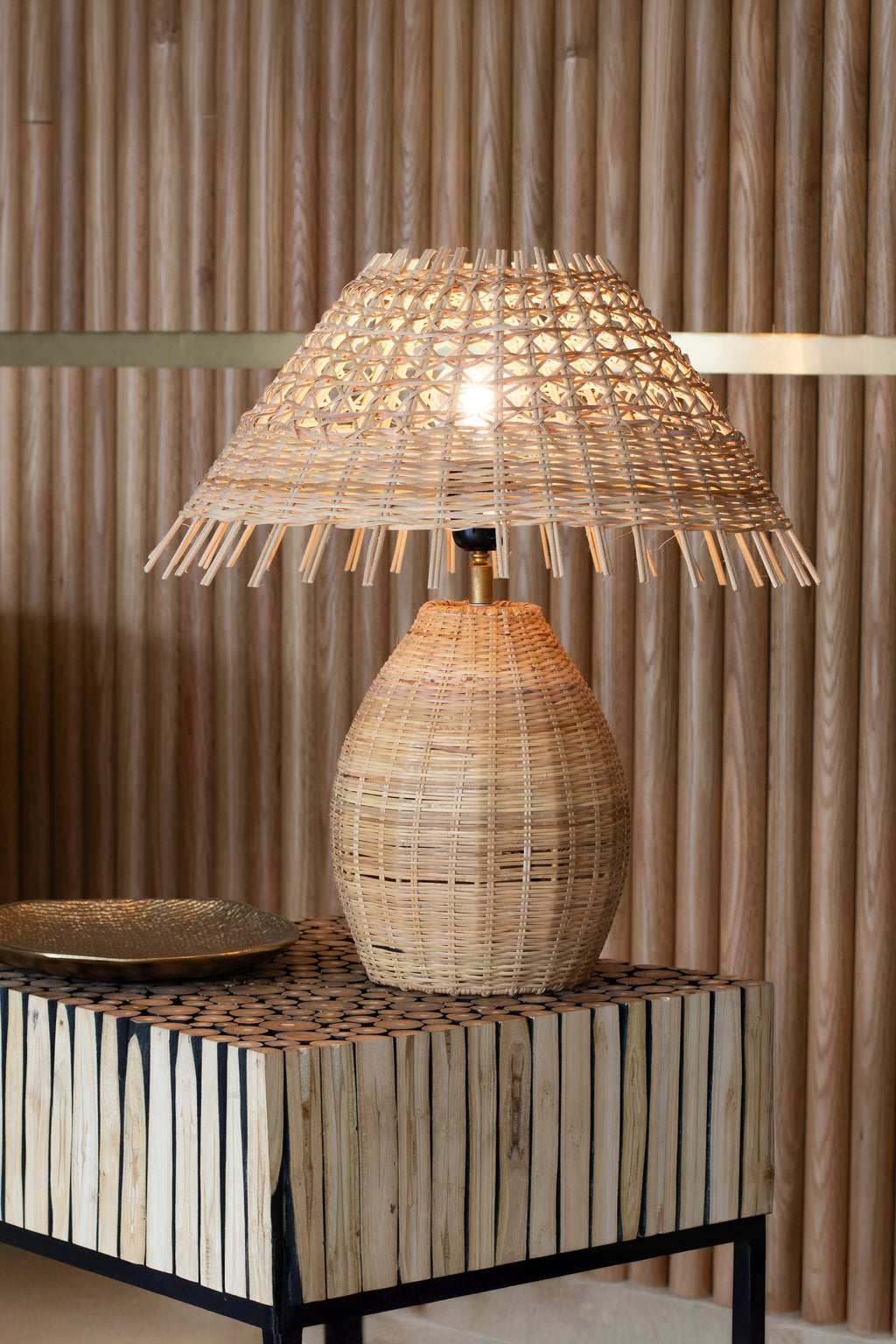 Joyce - Lampe À Poser - Rotin - Naturel